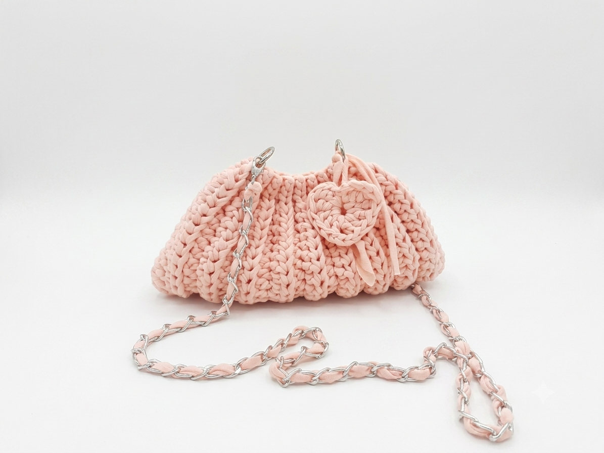 Pouch Crochet Bag with Chain Strap