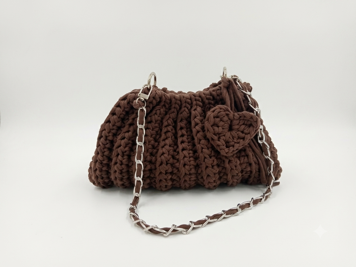 Pouch Crochet Bag with Chain Strap
