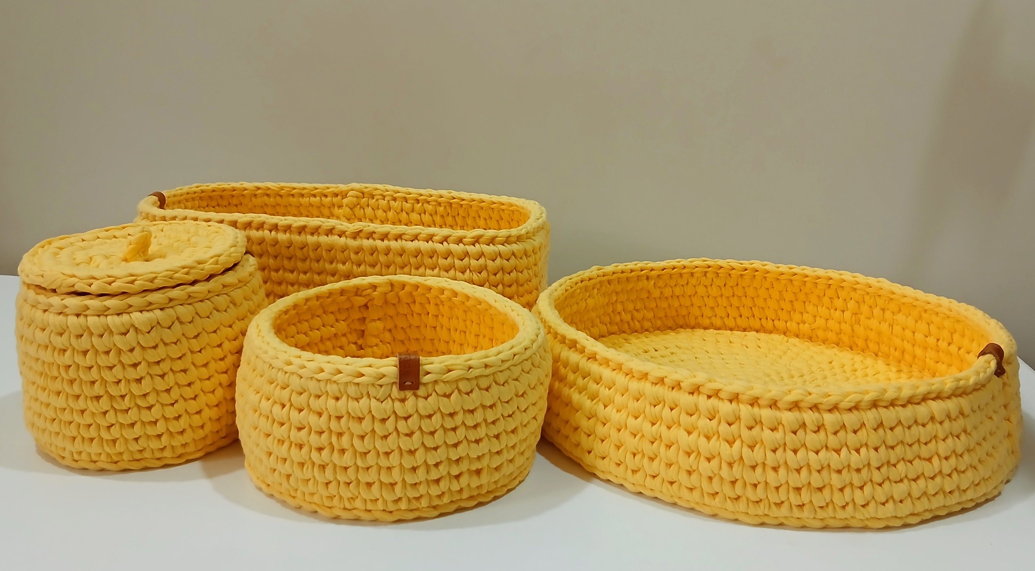 Tshirt Yarn Baby Baskets Set/ Organizer