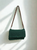 Green Tshirt Yarn Crochet Clutch