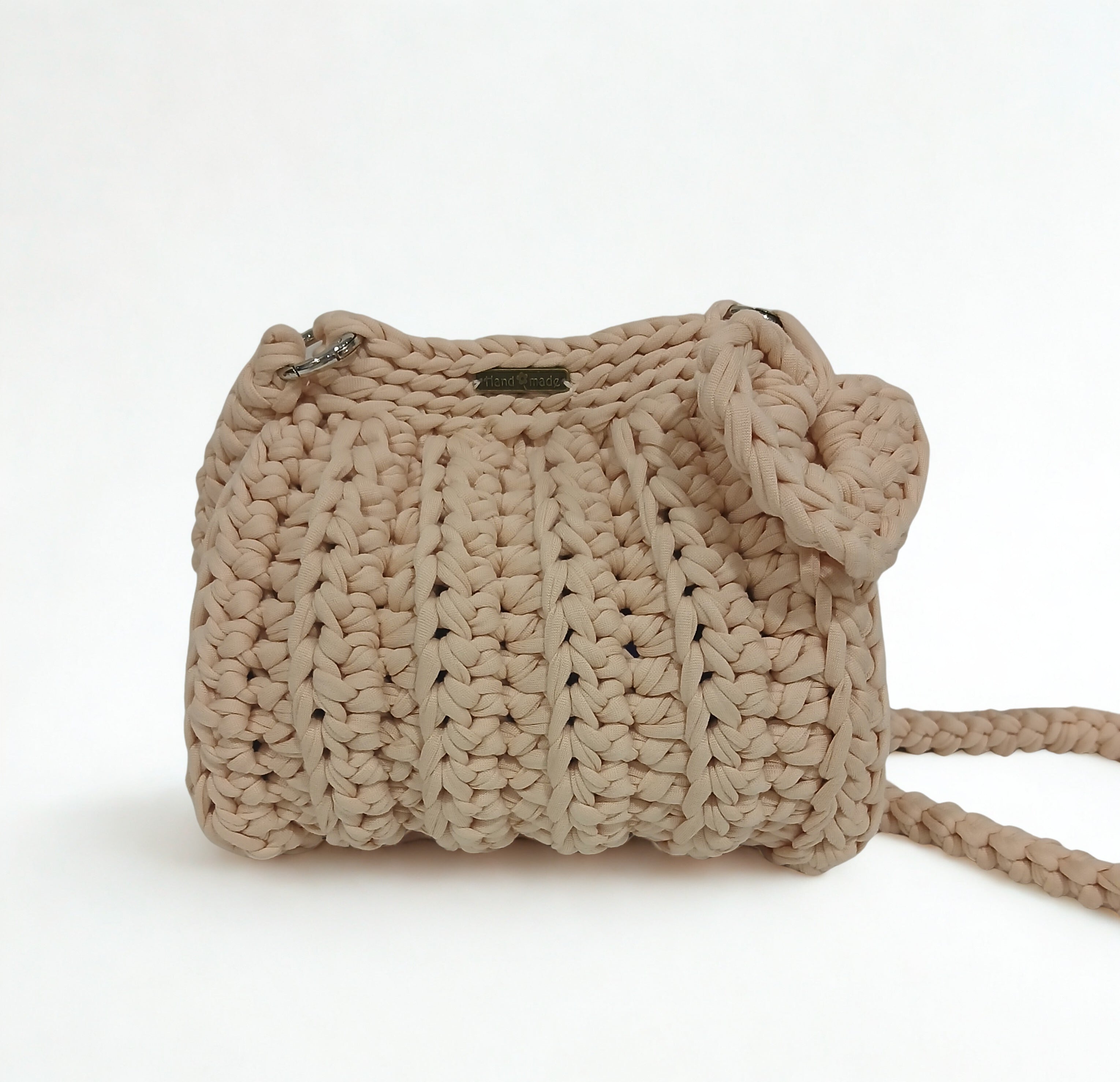 Beige Crossbody Bag Tshirt Yarn