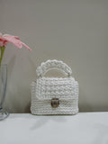 White Tshirt Yarn Crochet Clutch