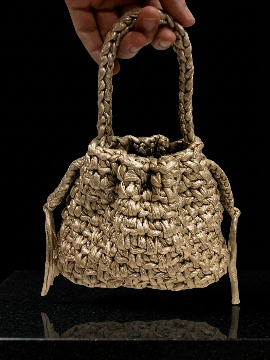 Metallic Gold Braided Mini Bag