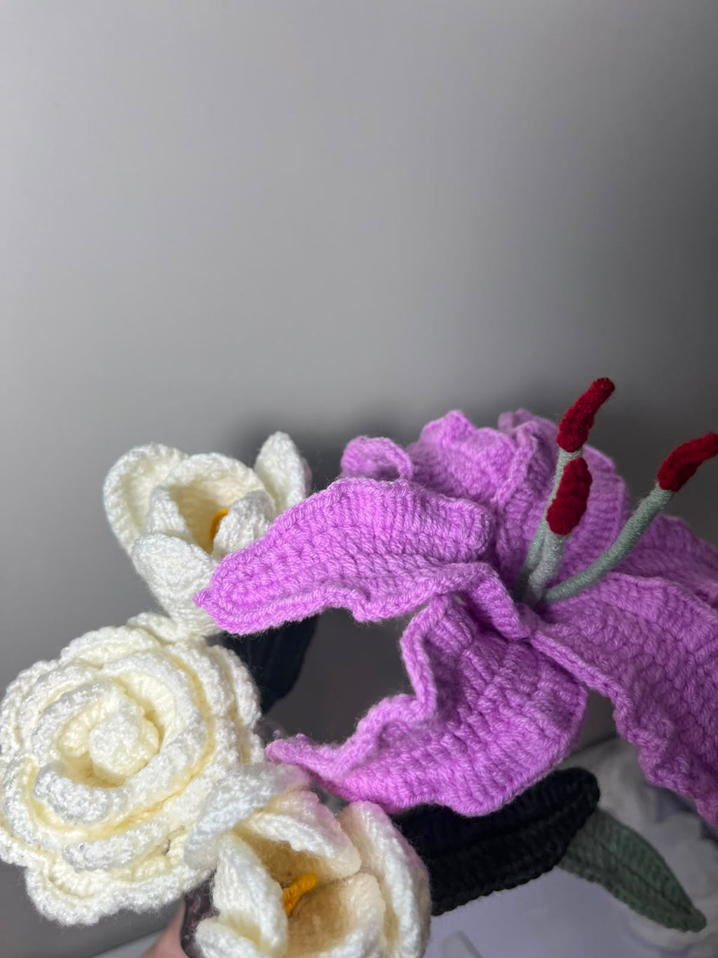 Lilly and Tulip Crochet Flower Bouquet