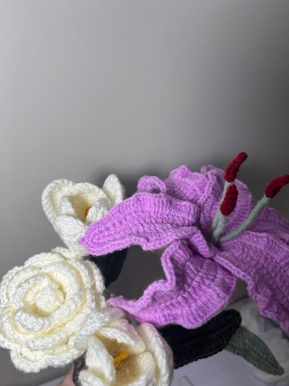 Lilly and Tulip Crochet Flower Bouquet