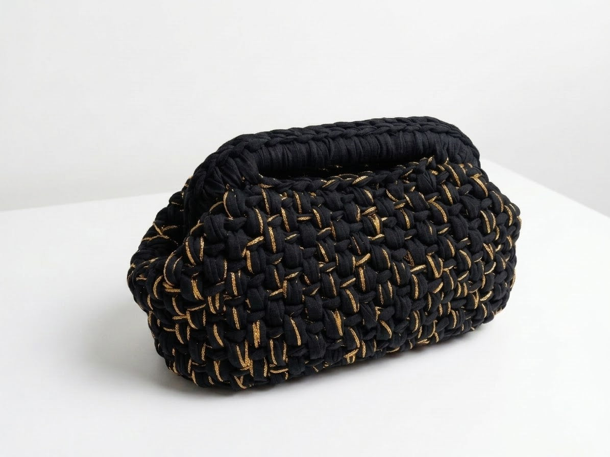 Plum Luxury Crochet Bag with Chain