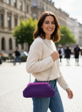 Purple Crochet Shoulder Bag