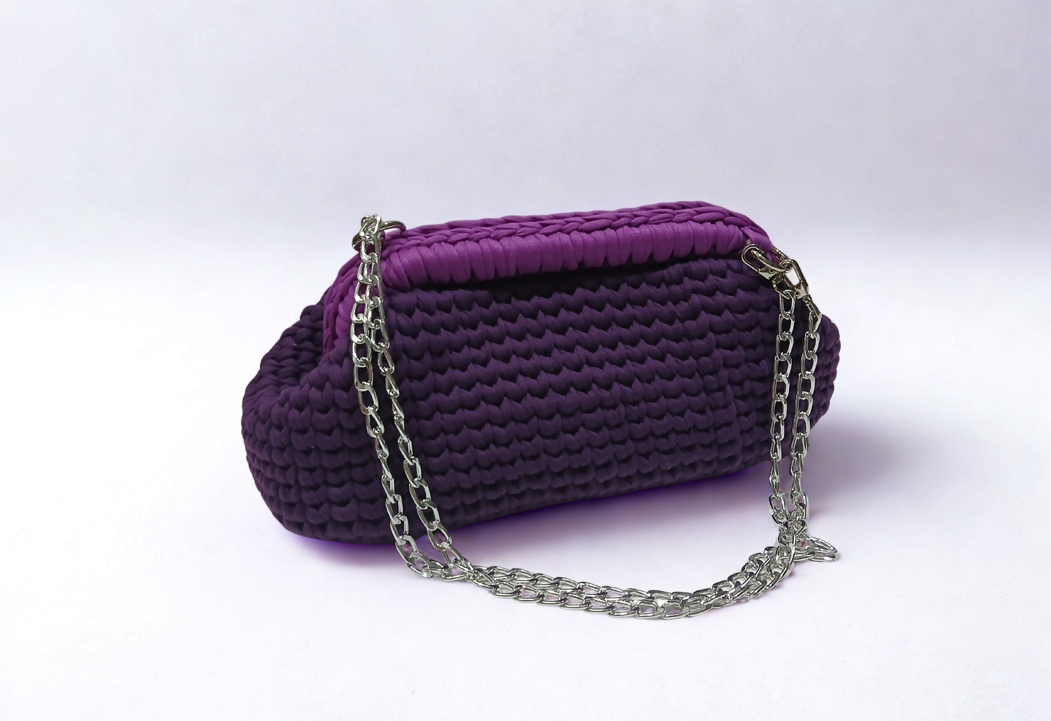 Purple Crochet Shoulder Bag
