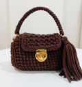 Red Tshirt Yarn Crochet Clutch