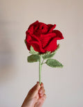 Red Rose Crochet Flower