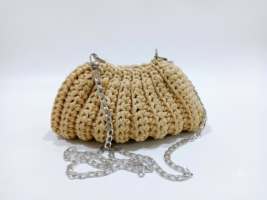 Pouch Crochet Bag with Chain Strap