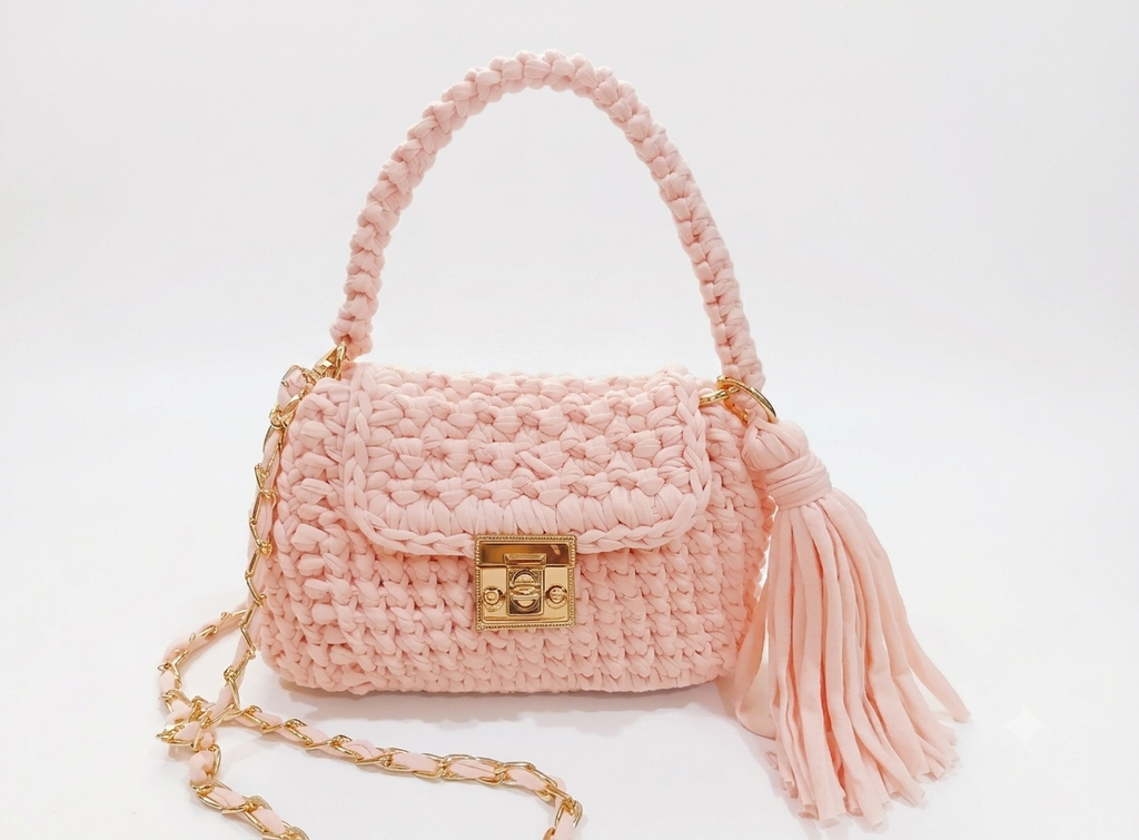 Red Tshirt Yarn Crochet Clutch