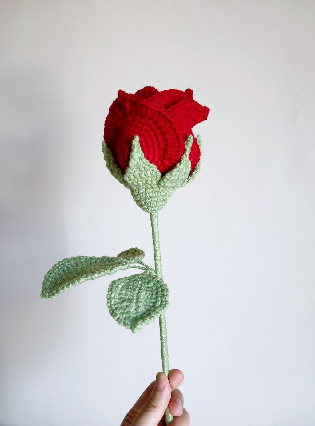 Red Rose Crochet Flower