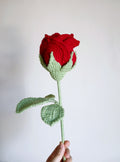 Red Rose Crochet Flower