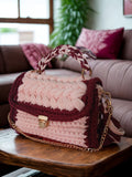 Pink & Maroon Metal Clasp Crochet Clutch