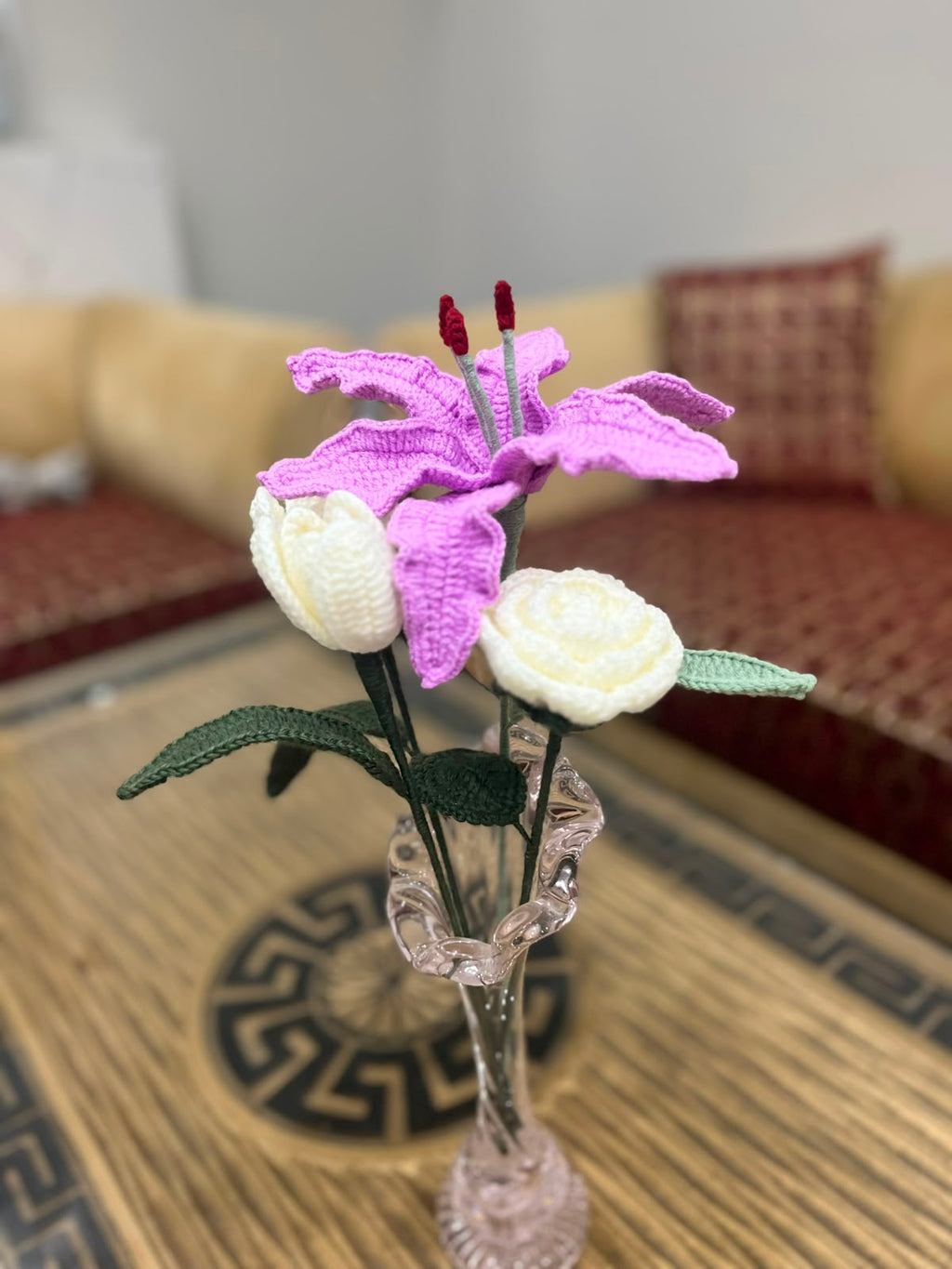 Lilly and Tulip Crochet Flower Bouquet