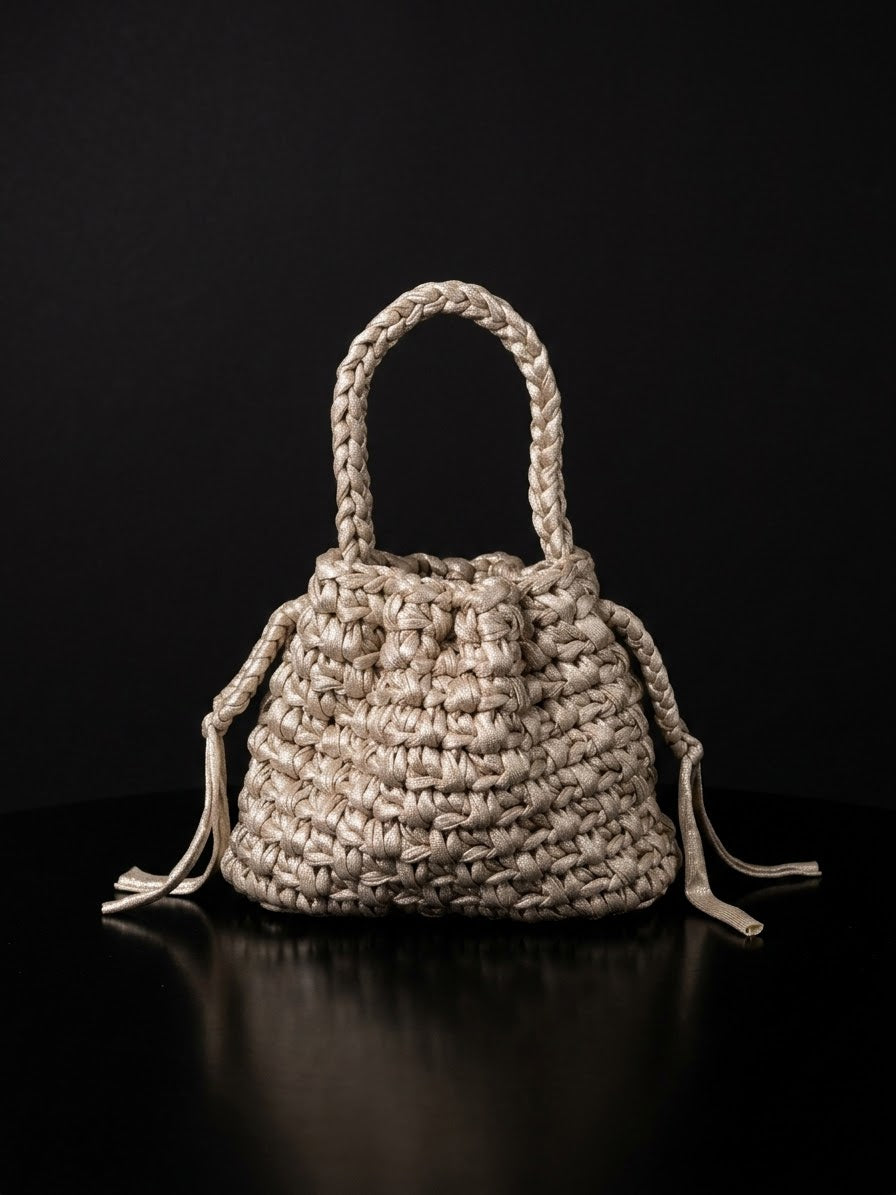 Metallic Gold Braided Mini Bag