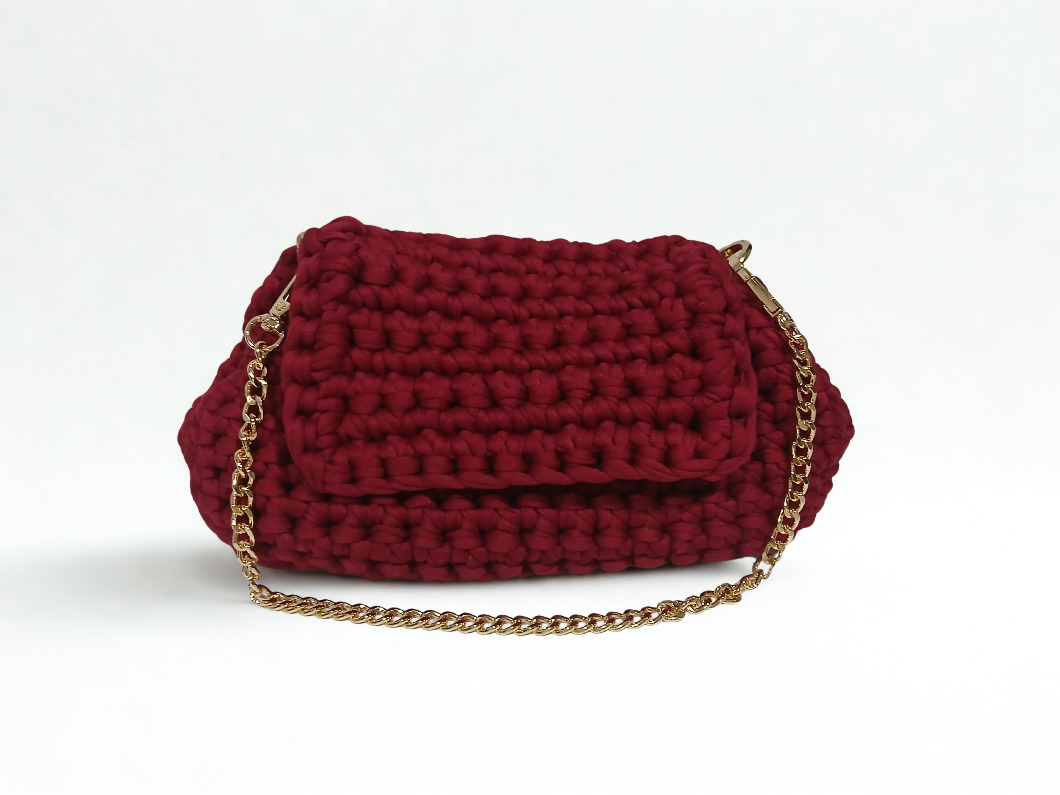 Maroon Mini Bag with a chain