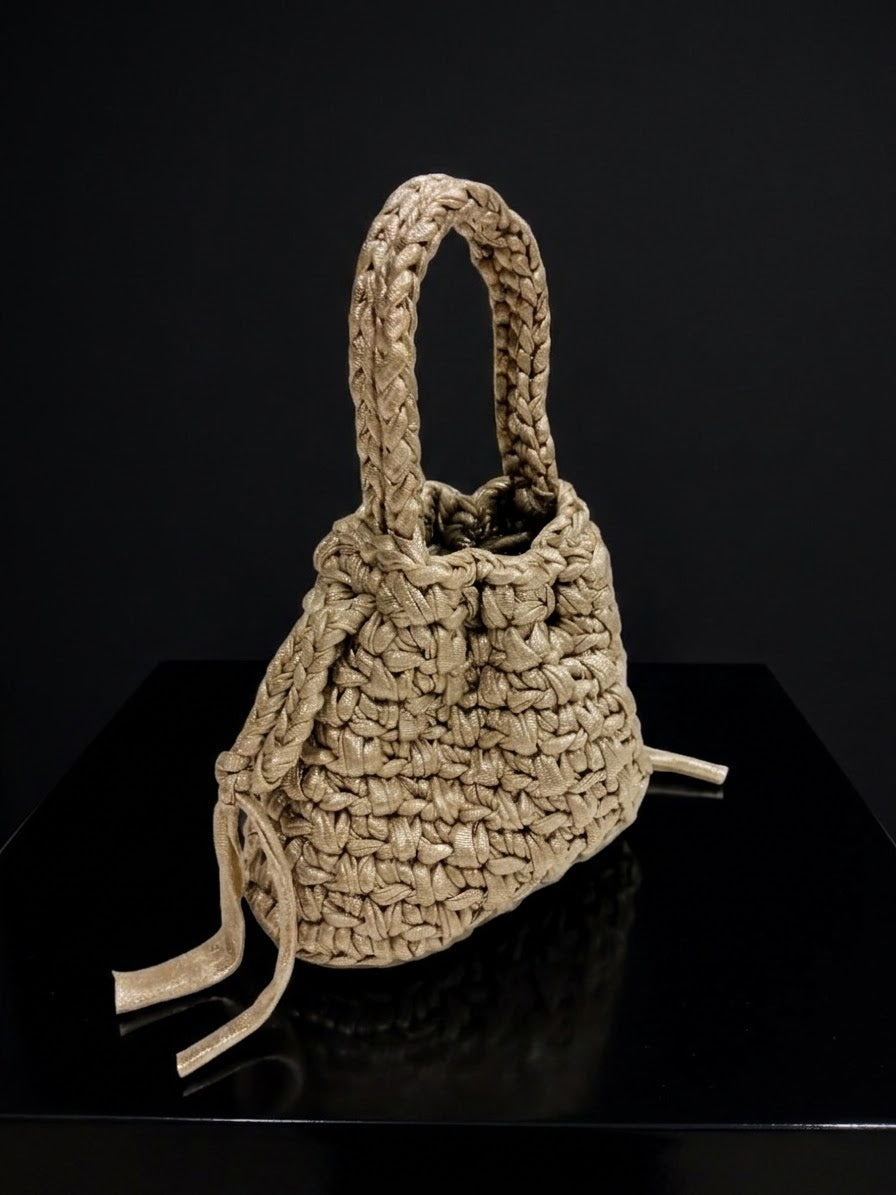 Metallic Gold Braided Mini Bag