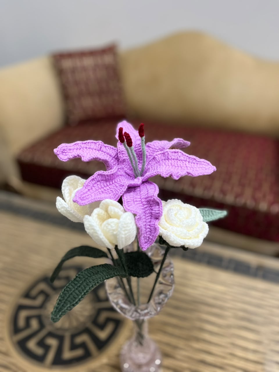 Lilly and Tulip Crochet Flower Bouquet