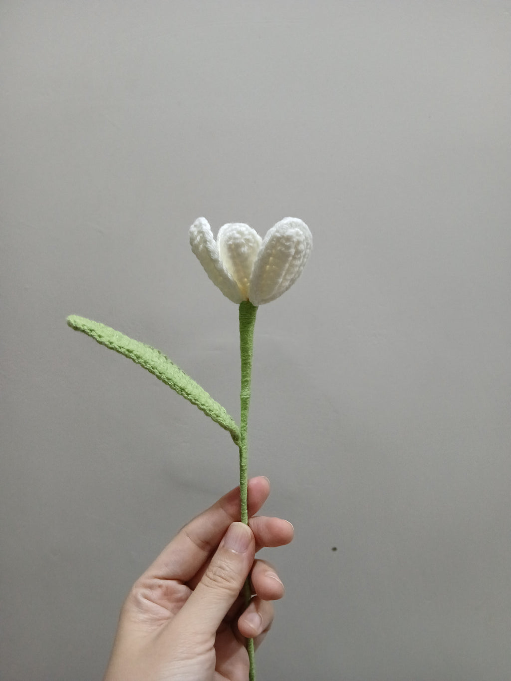 Handmade Crochet White Tulip Bouquet