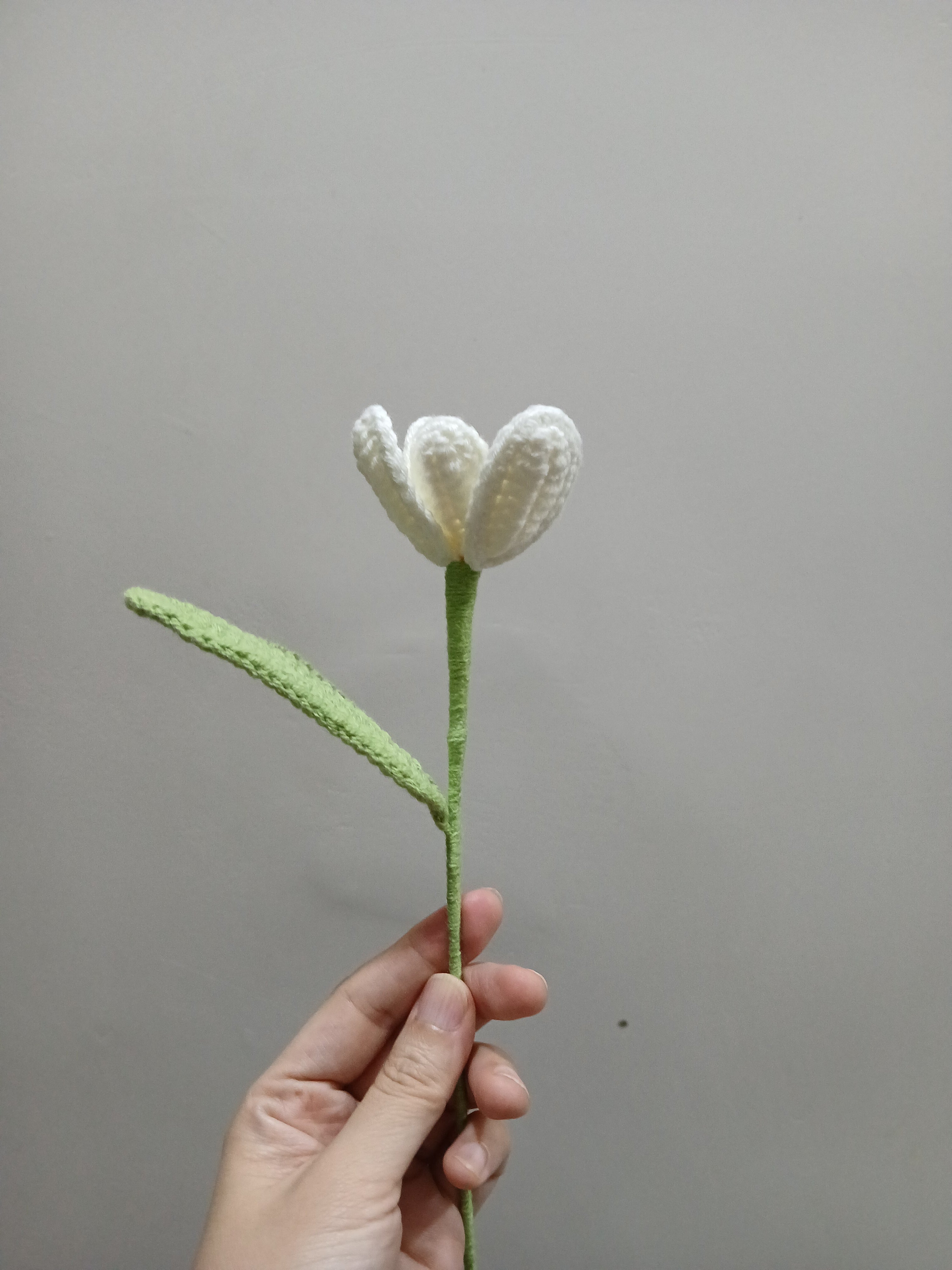 Handmade Crochet White Tulip Bouquet